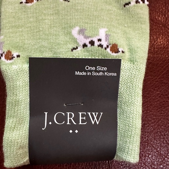 NWT J. Crew Green English Pointer Socks - Picture 4 of 5